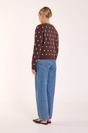 Farrah Cardi - Chocolate Blue Spot