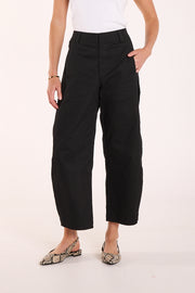 Charlie Cropped Barrel Pant - Black