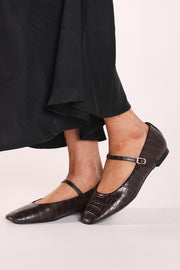Ivyani Flat - Chocolate Croc