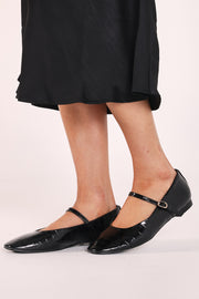 Ivyani Flat - Black Croc