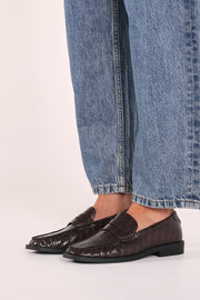 Quannah Flat - Chocolate Croc