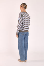 Olive Tie Neck Knit - Blue Cocoa