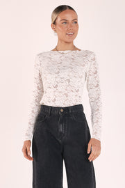 PRE-ORDER Daniella Lace Top - Cream