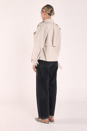Theo Funnel Neck Trench - Stone