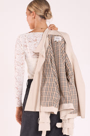 Theo Funnel Neck Trench - Stone