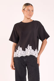 Ali Tee - Black Cream Lace