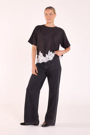 Ali Tee - Black Cream Lace