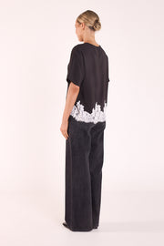 Ali Tee - Black Cream Lace