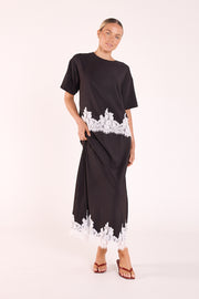 Ali Tee - Black Cream Lace
