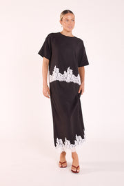 Ali Tee - Black Cream Lace