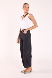 PRE-ORDER Lola Cropped Barrel Jean - Washed Black