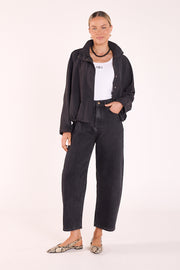 PRE-ORDER Lola Cropped Barrel Jean - Washed Black