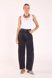 PRE-ORDER Lola Barrel Jean - Washed Black