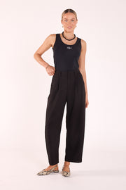 Andie Cropped Barrel Pant - Black