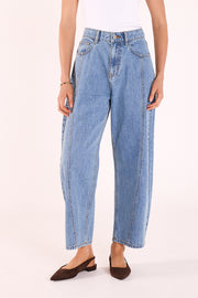 PRE-ORDER Lola Cropped Barrel Jean - Panel Deep Blue