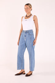 PRE-ORDER Lola Cropped Barrel Jean - Panel Deep Blue