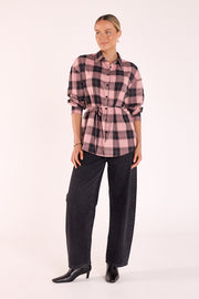 Laney Shirt - Pink Black Check