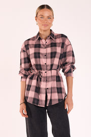 Laney Shirt - Pink Black Check