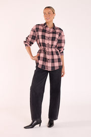 Laney Shirt - Pink Black Check