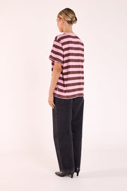 Carter Bold Tee - Violet Plum Stripe