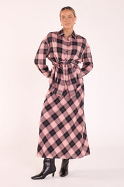 Laney Skirt - Pink Black Check