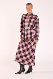 Laney Skirt - Pink Black Check