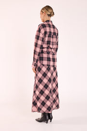 Laney Skirt - Pink Black Check