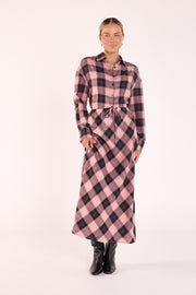 Laney Skirt - Pink Black Check
