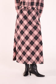 Laney Skirt - Pink Black Check