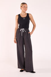 Harper Pant - Black White Spot