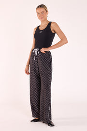Harper Pant - Black White Spot