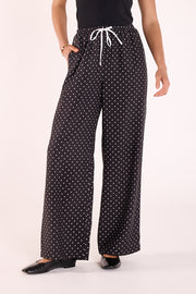 Harper Pant - Black White Spot