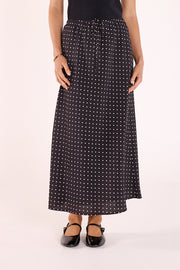 Harper Skirt - Black White Spot