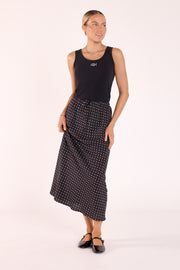 Harper Skirt - Black White Spot