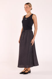 Harper Skirt - Black White Spot