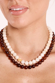 Peyton Beaded Necklace - Espresso