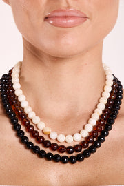 Peyton Beaded Necklace - Caramel Swirl