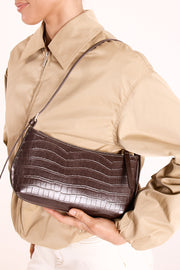 Elizabeth Shoulder Bag - Chocolate Croc