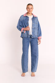 Peta Denim Jacket - Pink Trim