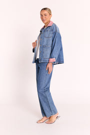 Peta Denim Jacket - Pink Trim