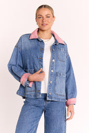 Peta Denim Jacket - Pink Trim
