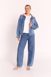 Peta Denim Jacket - Pink Trim