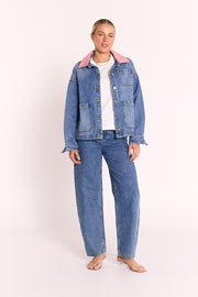 Peta Denim Jacket - Pink Trim