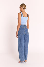 Millie Contrast Tank - Blue Chocolate