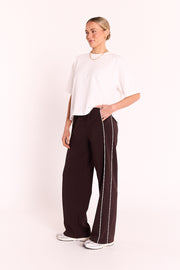 Noah Wide Pant - Dark Chocolate Piping