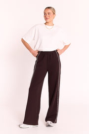 Noah Wide Pant - Dark Chocolate Piping