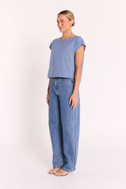 Lottie Top - Blue Gingham