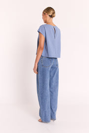 Lottie Top - Blue Gingham