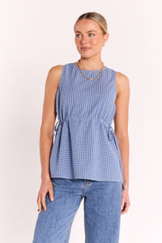 Lottie Tank - Blue Gingham