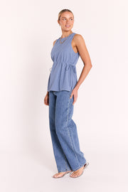 Lottie Tank - Blue Gingham